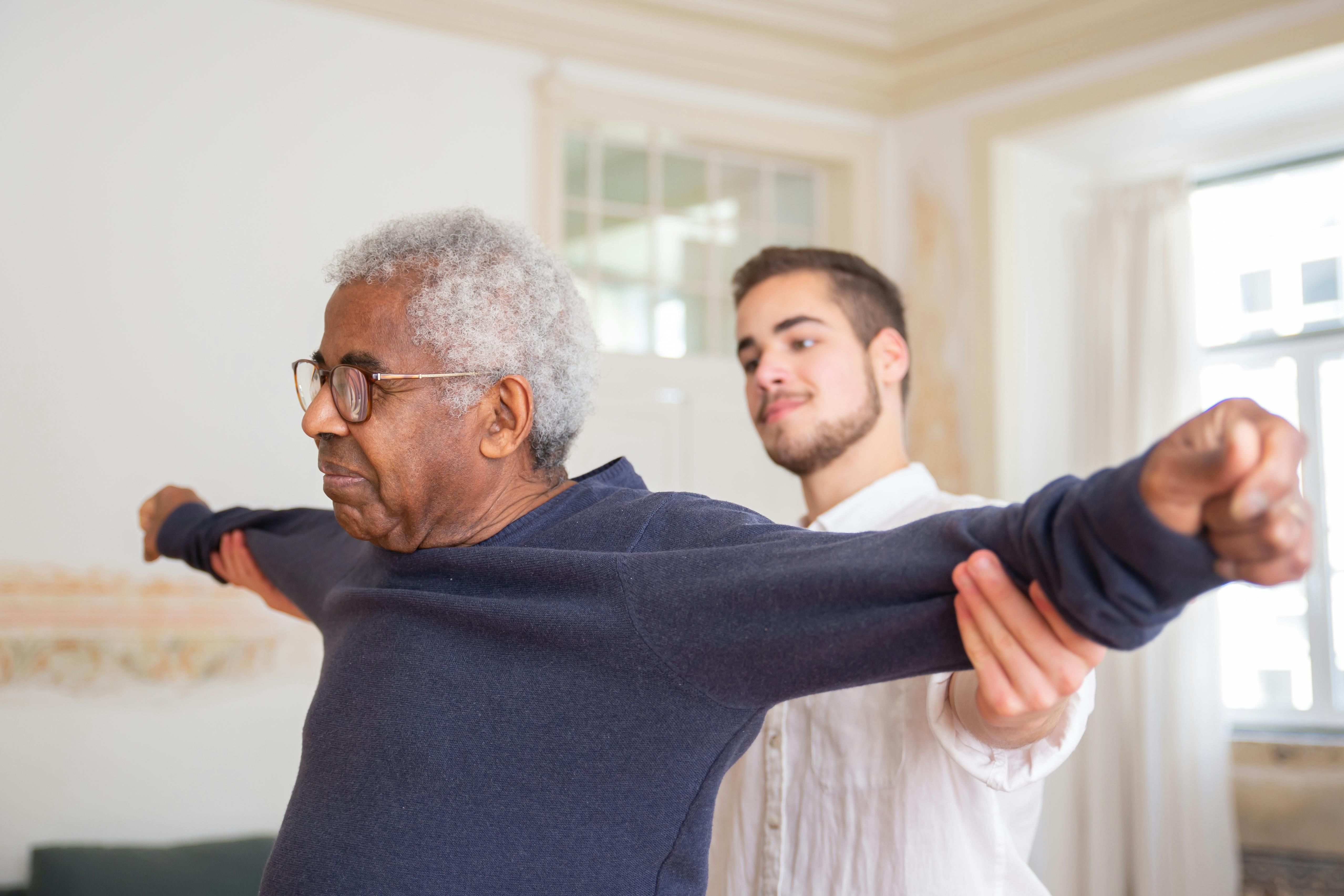 Resident in physical therapy session at The Waters of Middletown
